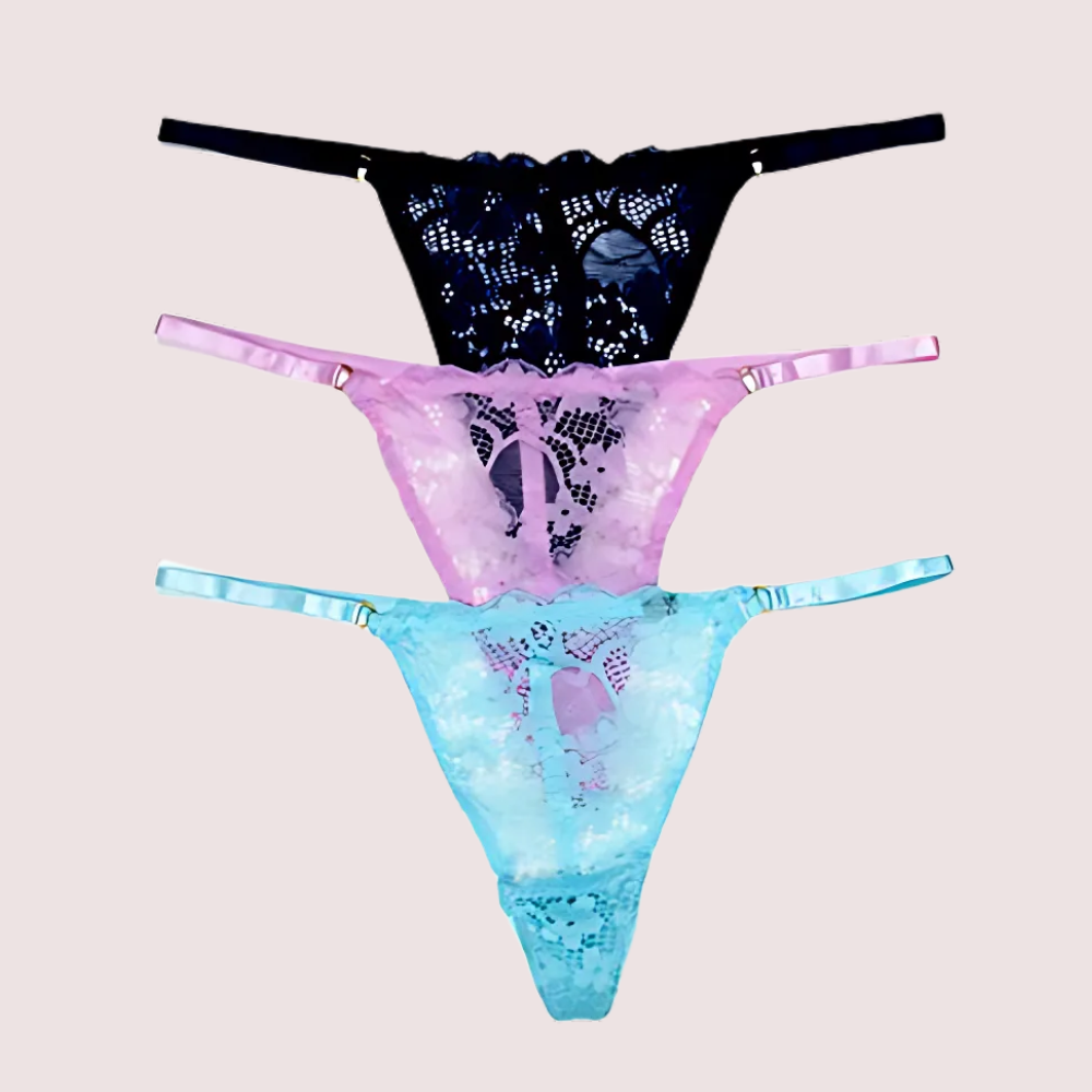 3-Pack Lace G-String Collection - Triple Elegance