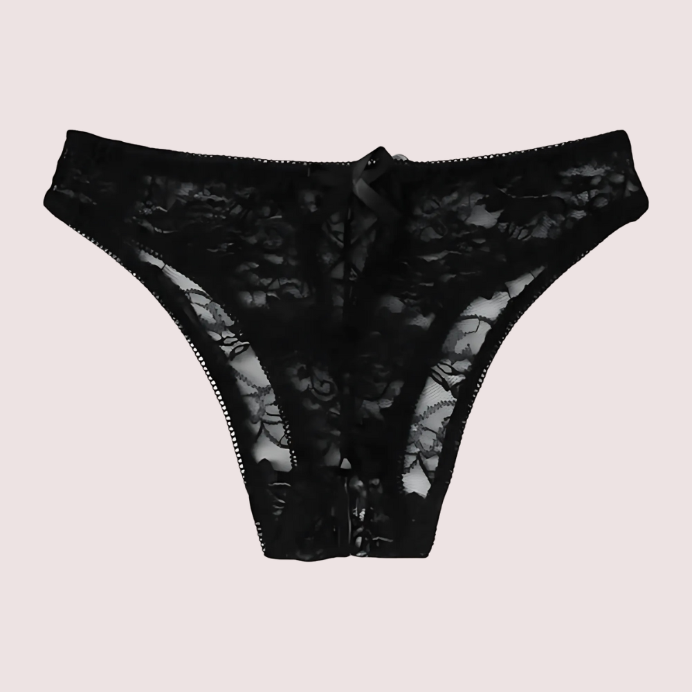 2 Pack Floral Lace Open Style Panty