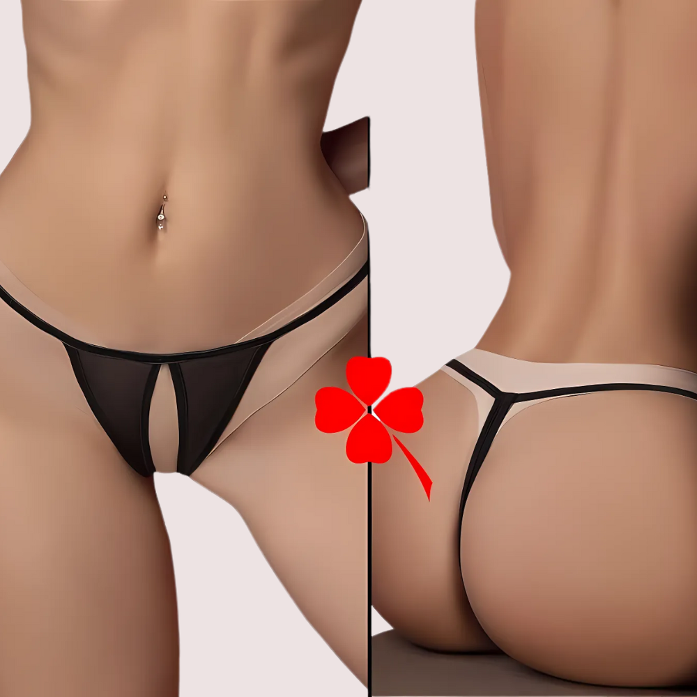 Midnight Temptation Open Style Thong