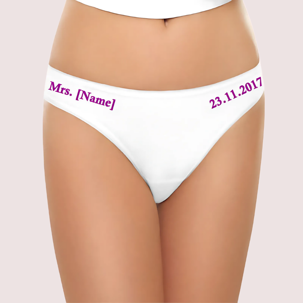 Mrs. New Name Purple Cotton Bikini - Celebrate Your New Chapter