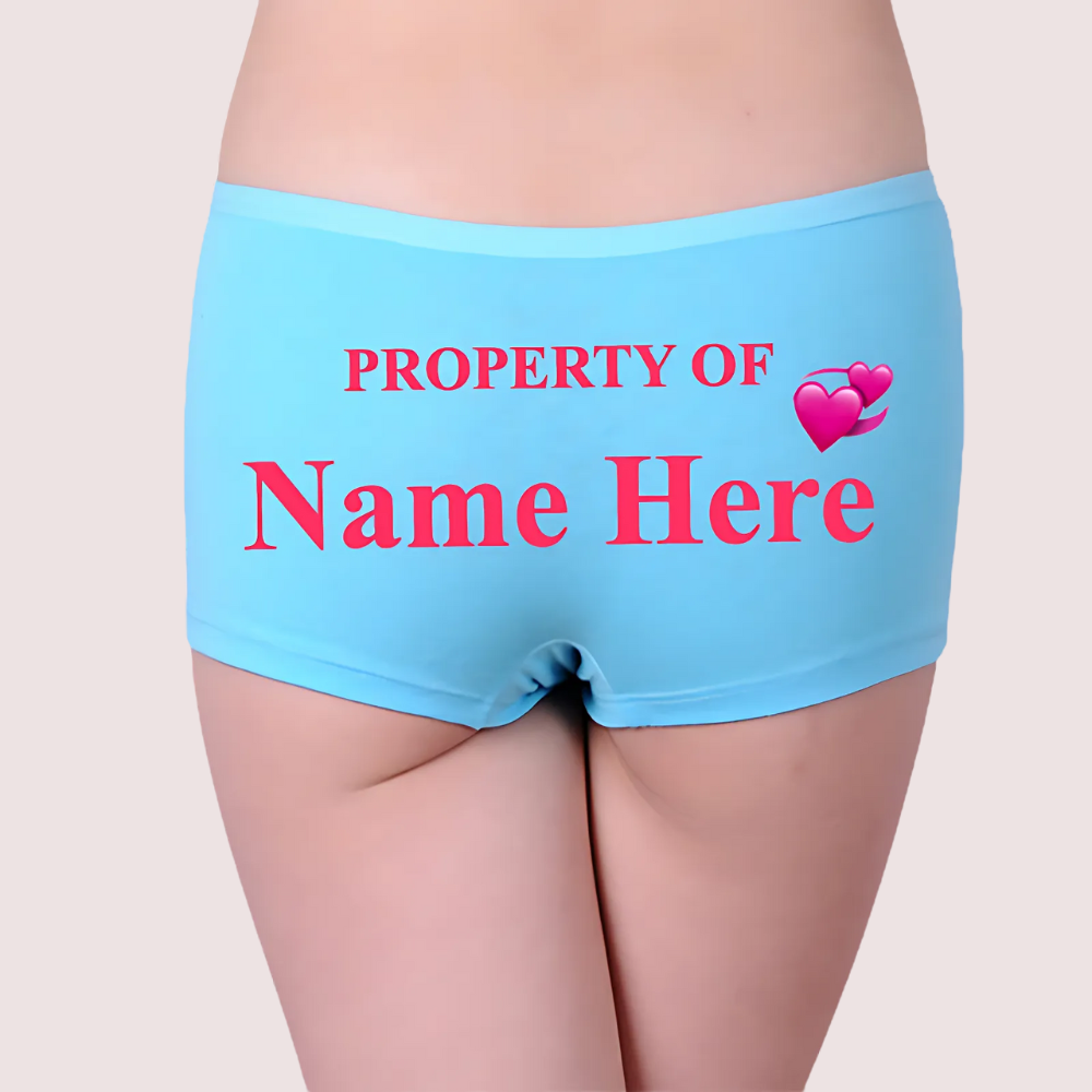 Property Of [Name] Custom Cotton Boyshort - Claim Your Territory