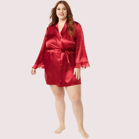 Maroon Robe Big Plus Size Lingerie – Confident, Sexy & Comfortable – Wild Berries Intimates