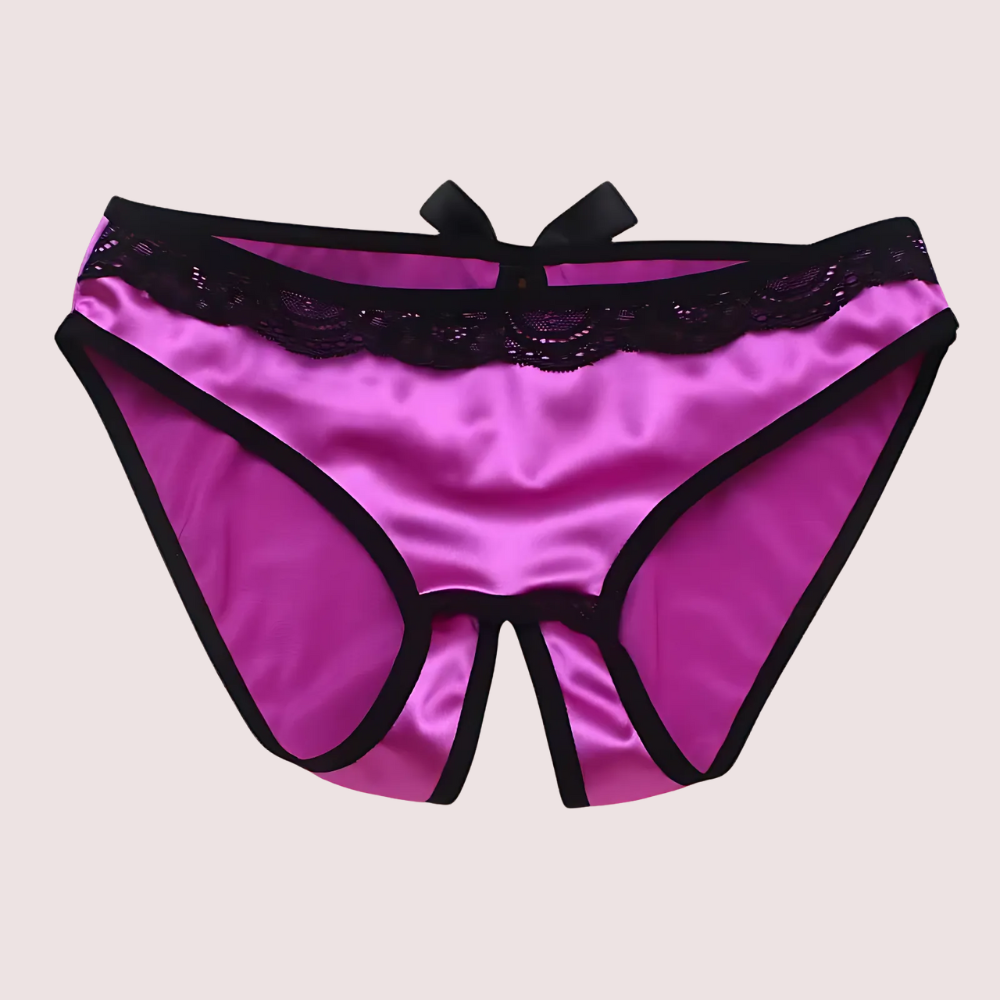 French Daina Silk Satin & Lace String in Elegant Gift Box